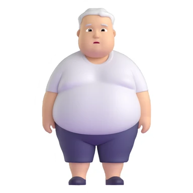 cheerful overweight white American man sticker