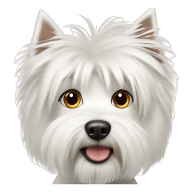 white dog with medium hair breed westie sticker