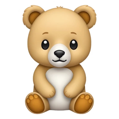 Urso de pelúcia branco fofinho  sticker