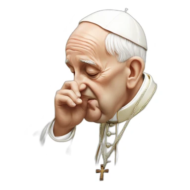 the pope innocently snorting lines sticker