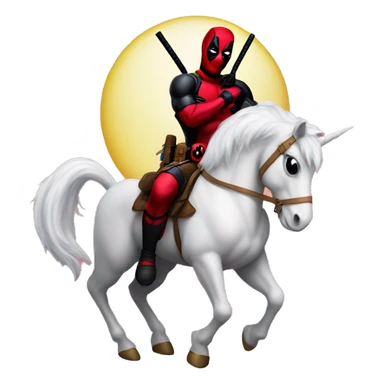 deadpool on unicorn sticker