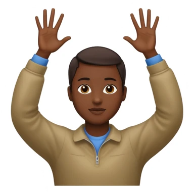 person raising both arms spread further apart sticker