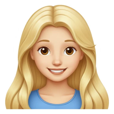 Happy blonde girl with long hair  sticker