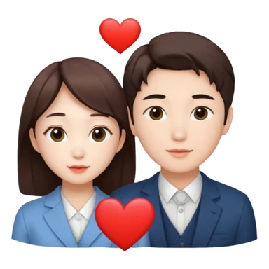 Add the letter "재경“ and "윤”. I want gorgeous and lovely mood. We are couple so I want heart symbol. sticker