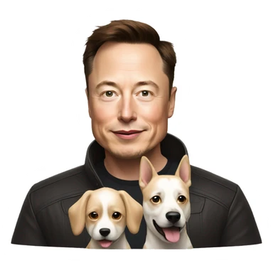 Elon musk with a dog sticker