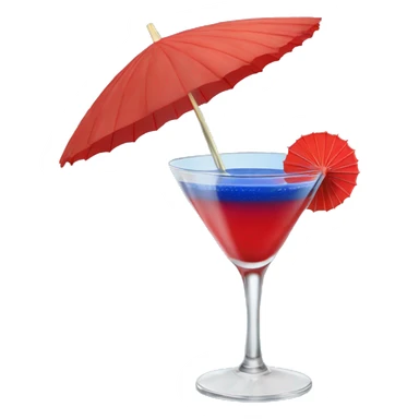 Blue Cocktail drink with a red parasol on top sticker