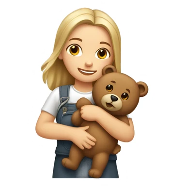 Polish girl holding a bear sticker