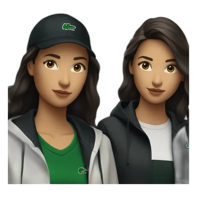 Lacoste latin two friends woman with black windbreaker sticker