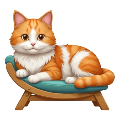 A cat laying on a chair sticker