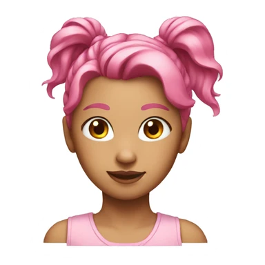 a girl with pink ponytail hair sticker