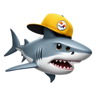 Shark with Steelers hat sticker