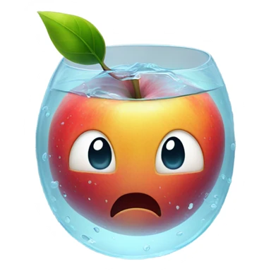 translucent transparent fruit in water no face sticker