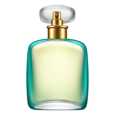 Realistic teal bottle of designer perfume sticker