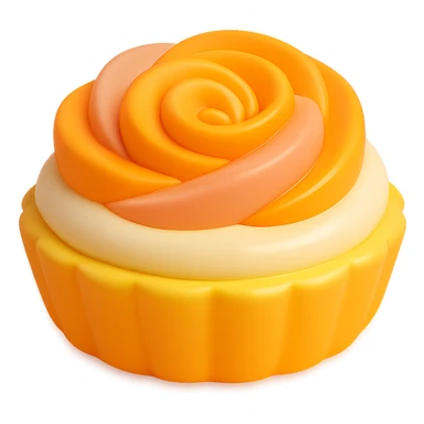 3D vinyl figure fruit tart large tart with vanilla cream, spiral of thinly sliced peaches and apricots, smooth vinyl look sticker