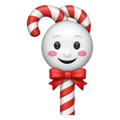 peppermint stick with a face sticker