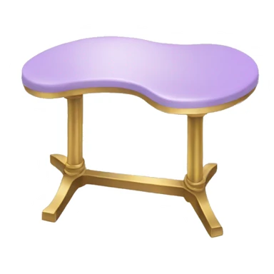 Light purple desk with gold chair sticker