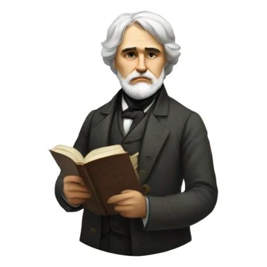 Ivan Turgenev russian author with a book sticker