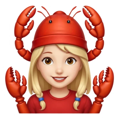 Generate an emoji for “lobster girl” make it cute sticker