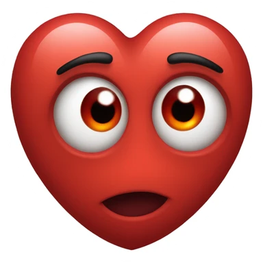 Red heart with eyes sticker