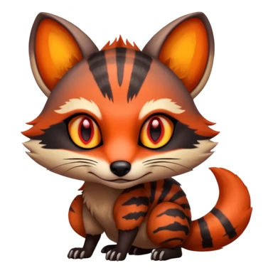 Fiery Wicked Cool Hot Edgy Badass Genet-Numbat-Fox-Civet-Vernid-fusion-hybrid-creature sticker