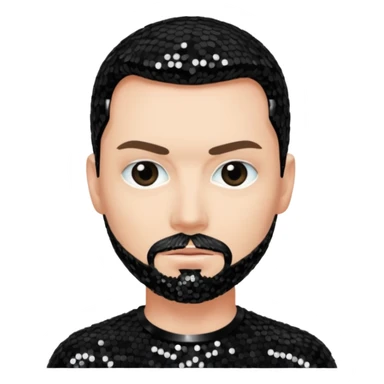 The Edge from U2 with black sequin outfit sticker