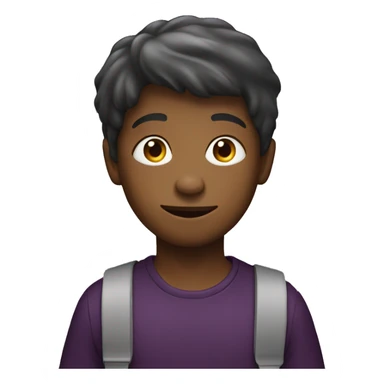 Boy with aubergine sticker