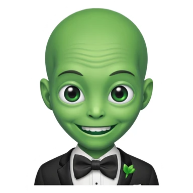 allien with bow tie sticker