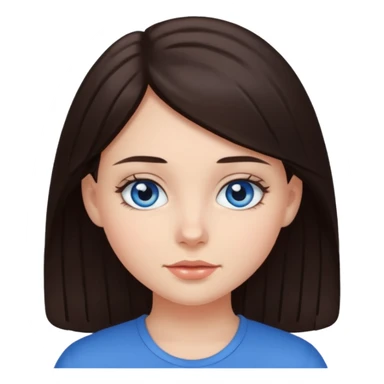 Chica pelo castaño oscuro y ojos azules sticker