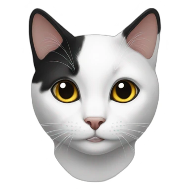 white and black cat sticker