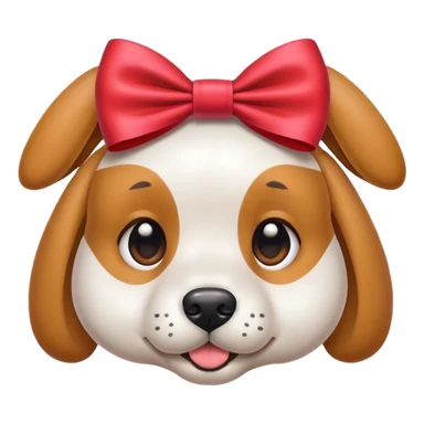 A dog with a  BOW on he’s head sticker