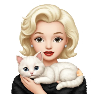 Marilyn Monroe, with cute cat sticker