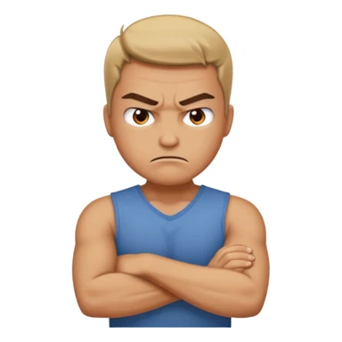 Arms crossed mad face only  sticker