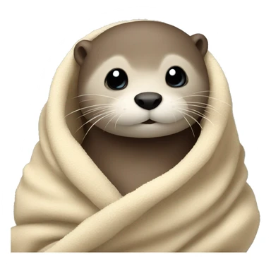 otter cozy in blanket sticker