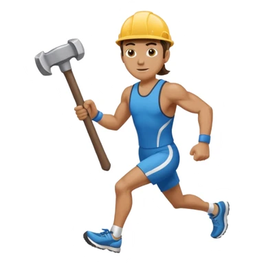 An emoji representing the ironman challenge event long-distance marathon for an mmorpg player who crafts everything themselves the hard way, and does not buy or sell items in-game. sticker