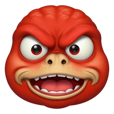 Red face angry pepe sticker