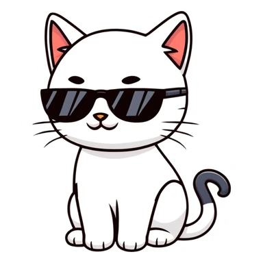 black cat wearing sunglasses sticker