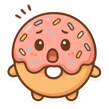 Chibi Donut Shocked sticker