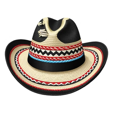 Colombian Sombrero Voltiao black and white sticker
