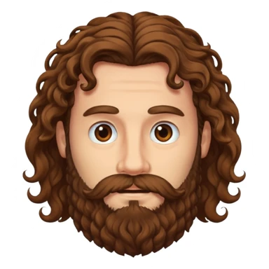 long curly hair bearded man sticker