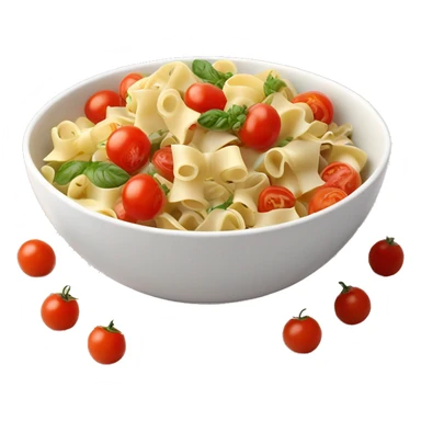 Bow tie pasta salad in a bowl with cherry tomatoes  sticker