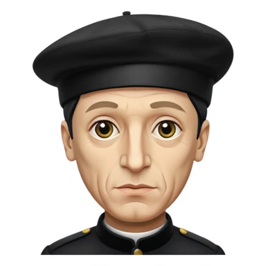 Pablo Picasso wear black berret hat sticker