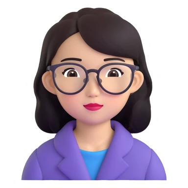 asian girl with clear glasses sticker