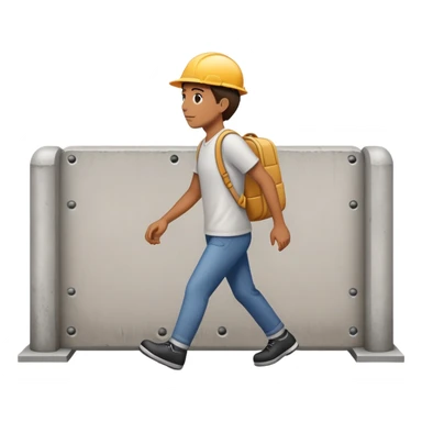 Person going around a wall or barrier instead of through it sticker