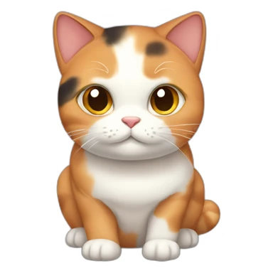 Calico chubby cat sticker