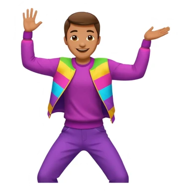 create a person emoji of Barcavibe is the superpower name Brings energy, momentum, and structure more fun and dancing more coloful male sticker