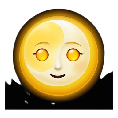 a really bright  big sun and a small moon who shines because of it. the sun is bigger and the moon bright too sticker