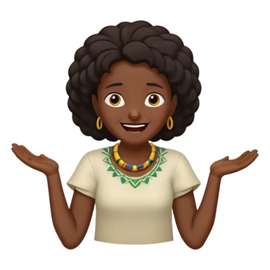 Baiza Ethiopian, dark hair Oldest but immature, no filter, funny Pose: laughing wildly, arms flailing sticker