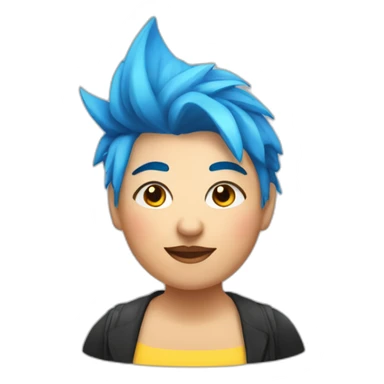 Older fat lesbian Chilean very short spiky bright blue hair sticker