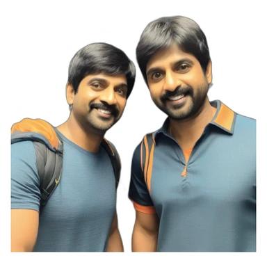 Handsome RaviTeja with Suresh Raina sticker