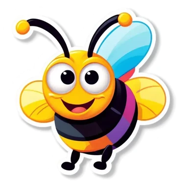 happy bee sticker